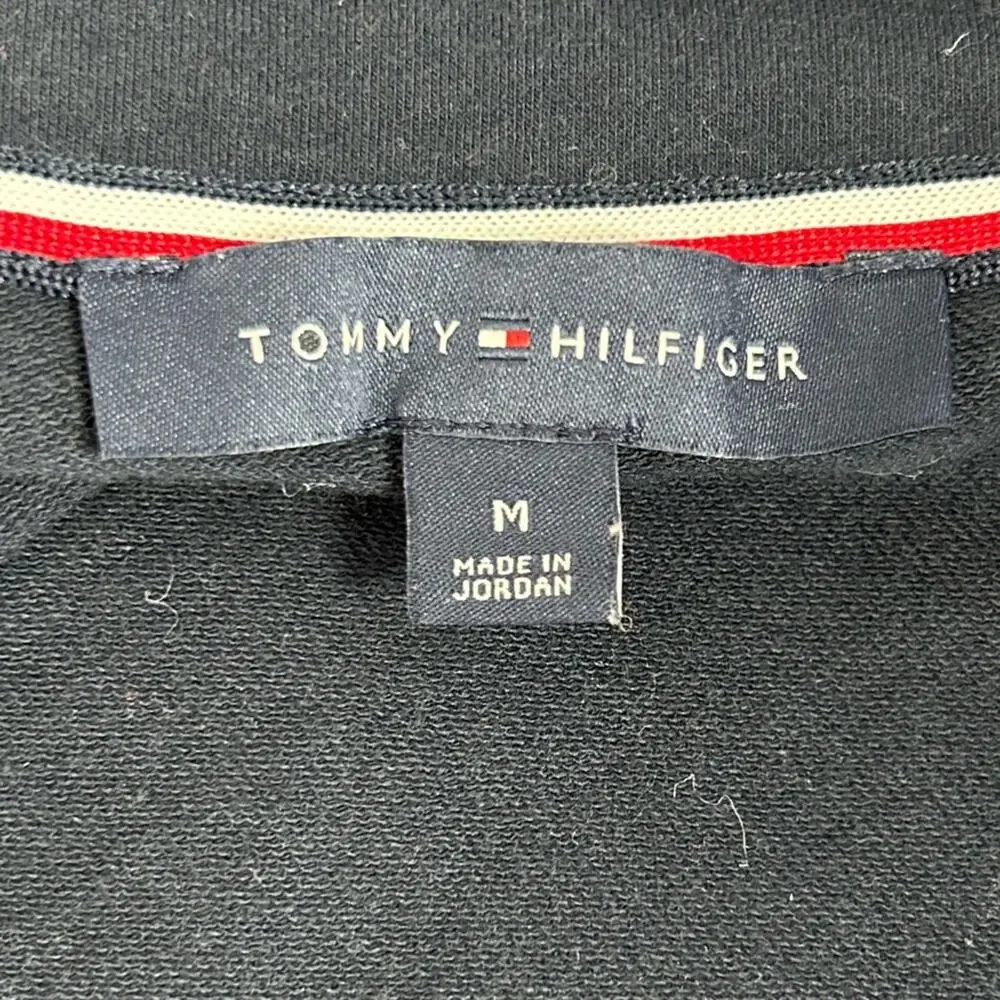 Tommy Hilfiger Military Jacket Navy Gold Button Cropped Blazer Size M
